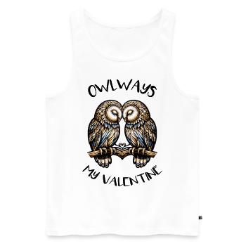 Hiboux mon hibou de la Saint-Valentin - Débardeur bio Premium Homme - blanc - Devant - Michal (187cm)