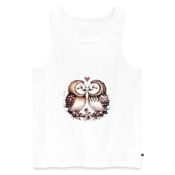 Hiboux mon hibou de la Saint-Valentin - Débardeur bio Premium Homme - blanc - Devant - Michal (187cm)