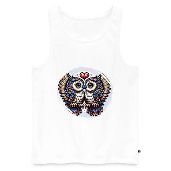 Hiboux mon hibou de la Saint-Valentin - Débardeur bio Premium Homme - blanc - Devant - Michal (187cm)