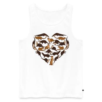 Cœur de loutre - Débardeur bio Premium Homme - blanc - Devant - Michal (187cm)