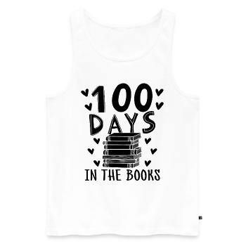 100 Days In The Books Book Reading Bookworm - Men's Premium Organic Tank Top - white - Front - AI Model Male 178 light (178cm)