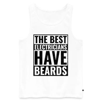 Die besten Elektriker haben Bärte Elektriker - Männer Premium Bio Tank Top - Weiß - Vorne - Michal (187cm)