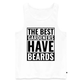 Les meilleurs jardiniers ont des barbes Jardinier Barbe - Débardeur bio Premium Homme - blanc - Devant - Michal (187cm)