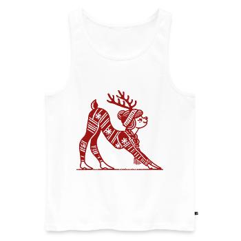 weYoga Reindeer for Christmas Relaxation - Men's Premium Organic Tank Top - white - Front - Michal (187cm)