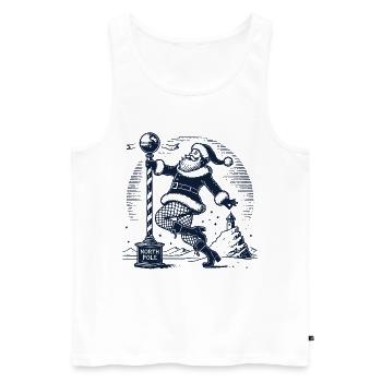 Funny Santa Claus Pole Dance Fun - Men's Premium Organic Tank Top - white - Front - Michal (187cm)