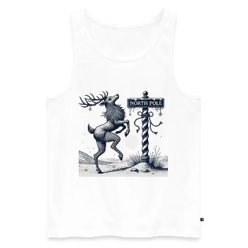 Lustiges Pole Dance Rentier Weihnachten - Männer Premium Bio Tank Top - Weiß - Vorne - Michal (187cm)