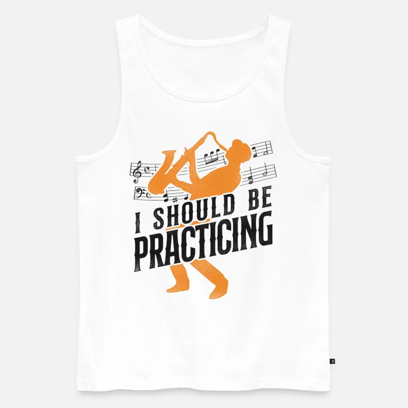 Saxophone I Should Be Practicing - Männer Premium Bio Tank Top - Weiß