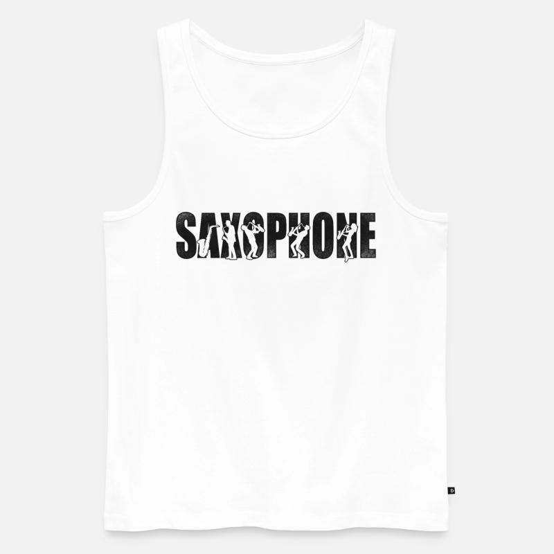 Saxophone Saxophone - Männer Premium Bio Tank Top - Weiß