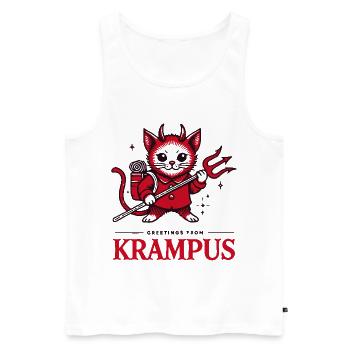 Gruß vom Krampus Katze lustiges Weihnachtsdesign - Männer Premium Bio Tank Top - Weiß - Vorne - Michal (187cm)
