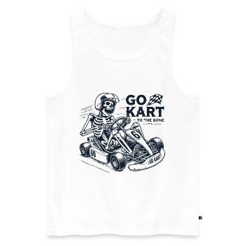 Karting à l’os style vintage - Débardeur bio Premium Homme - blanc - Devant - AI Model Male 178 light (178cm)