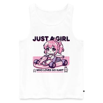 Ein Mädchen Das Go-Kart Liebt Anime Stil - Männer Premium Bio Tank Top - Weiß - Vorne - AI Model Male 178 light (178cm)