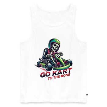 Kart Squelette - Débardeur bio Premium Homme - blanc - Devant - Michal (187cm)