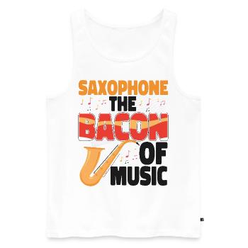 Saxophones Saxophones The Bacon Of - Men's Premium Organic Tank Top - white - Front - Michal (187cm)