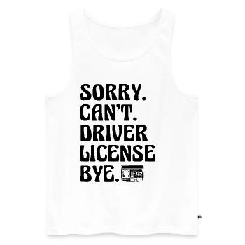 Désolé, je ne peux pas passer l’examen de conduite Bye License - Débardeur bio Premium Homme - blanc - Devant - Michal (187cm)
