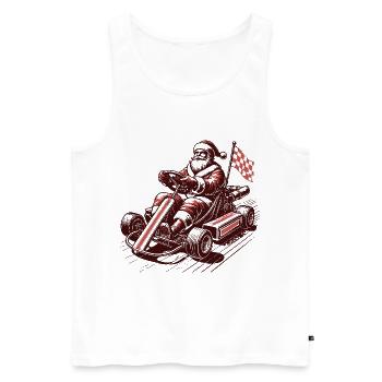 Santa Claus in a go-kart - Men's Premium Organic Tank Top - white - Front - Michal (187cm)