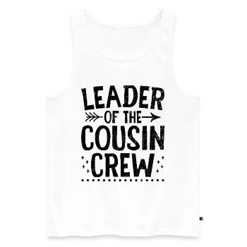 Leader De L’équipage Cousin Réunion De Famille Cousins - Débardeur bio Premium Homme - blanc - Devant - Michal (187cm)