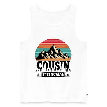 Cousin Crew Mountain Retro Family Reunion Cousins - Men's Premium Organic Tank Top - white - Front - Michal (187cm)
