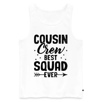 Cousin-Crew Beste Truppe aller Zeiten Familientreffen Cousins und Cousinen - Männer Premium Bio Tank Top - Weiß - Vorne - Michal (187cm)