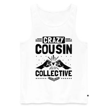 Crazy Cousin Kollektives Familientreffen Cousins und Cousinen - Männer Premium Bio Tank Top - Weiß - Vorne - Michal (187cm)