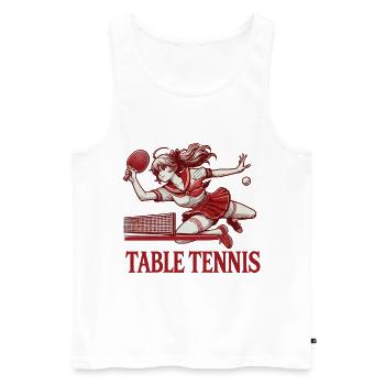 Joueur de tennis de table rétro anime - Débardeur bio Premium Homme - blanc - Devant - AI Model Male 178 light (178cm)