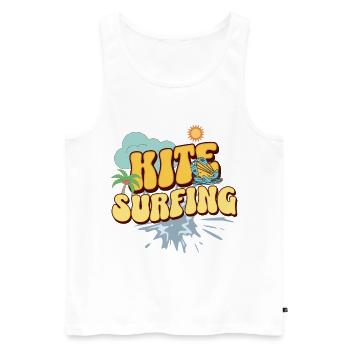 Kitesurf Kitesurfer Kiteboard - Débardeur bio Premium Homme - blanc - Devant - Michal (187cm)