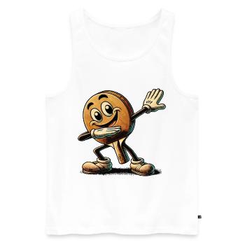 Dabbing Tischtennisschläger Lustiges Cartoon - Männer Premium Bio Tank Top - Weiß - Vorne - Michal (187cm)