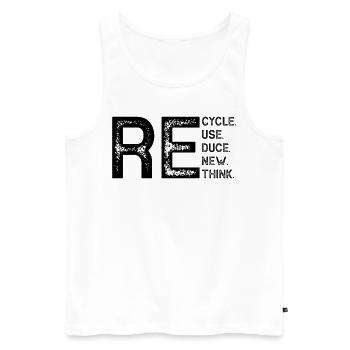 Recycle Reduce Reuse Earth Day Recycling Umwelt - Männer Premium Bio Tank Top - Weiß - Vorne - AI Model Male 178 light (178cm)