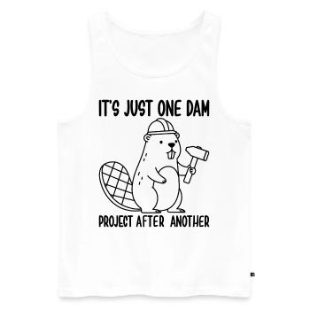 It's Just one Dam Project After Another - Männer Premium Bio Tank Top - Weiß - Vorne - Michal (187cm)