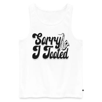 Saxophone Sorry I Tooted - Men's Premium Organic Tank Top - white - Front - Michal (187cm)