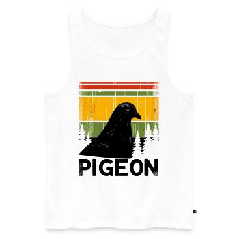 Taube Retro Wald Vogelbeobachtung Vogelbeobachter - Männer Premium Bio Tank Top - Weiß - Vorne - Michal (187cm)