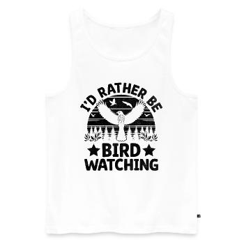 Ich würde lieber Vögel beobachten Vogelbeobachter Vogelbeobachter - Männer Premium Bio Tank Top - Weiß - Vorne - AI Model Male 178 light (178cm)