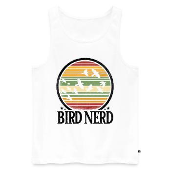 Bird Nerd Birdwatching Birder Birds Birdwatcher - Débardeur bio Premium Homme - blanc - Devant - AI Model Male 178 light (178cm)