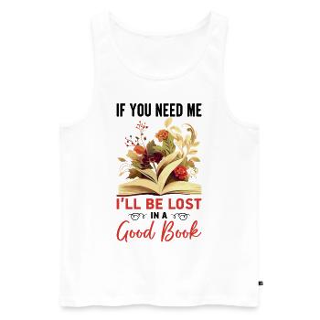 Livre de lecture Merch Booktok Livre cadeau livresque - Débardeur bio Premium Homme - blanc - Devant - Michal (187cm)