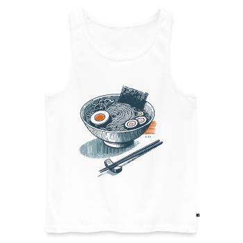 Ramen Noodles Retro Ukiyo-E Streetwear Anime Japan - Men's Premium Organic Tank Top - white - Front - Michal (187cm)