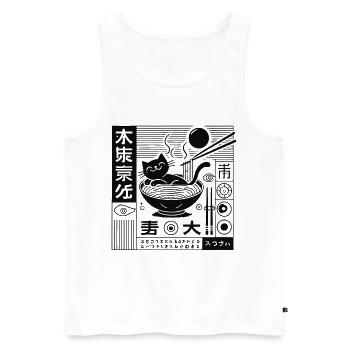 Japanese Retro Ukiyo-E Ramen Noodles Streetwear - Men's Premium Organic Tank Top - white - Front - Michal (187cm)