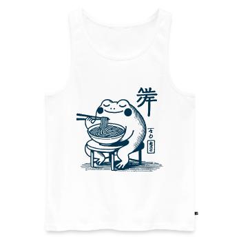 Kawaii Frog with Ramen Noodles Ukiyo-e Japanese - Men's Premium Organic Tank Top - white - Front - AI Model Male 178 light (178cm)