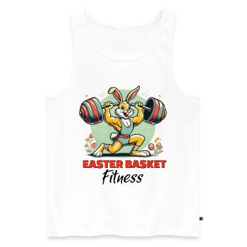 Lapin de Pâques musclé - Chemise de fitness amusante - Débardeur bio Premium Homme - blanc - Devant - Michal (187cm)