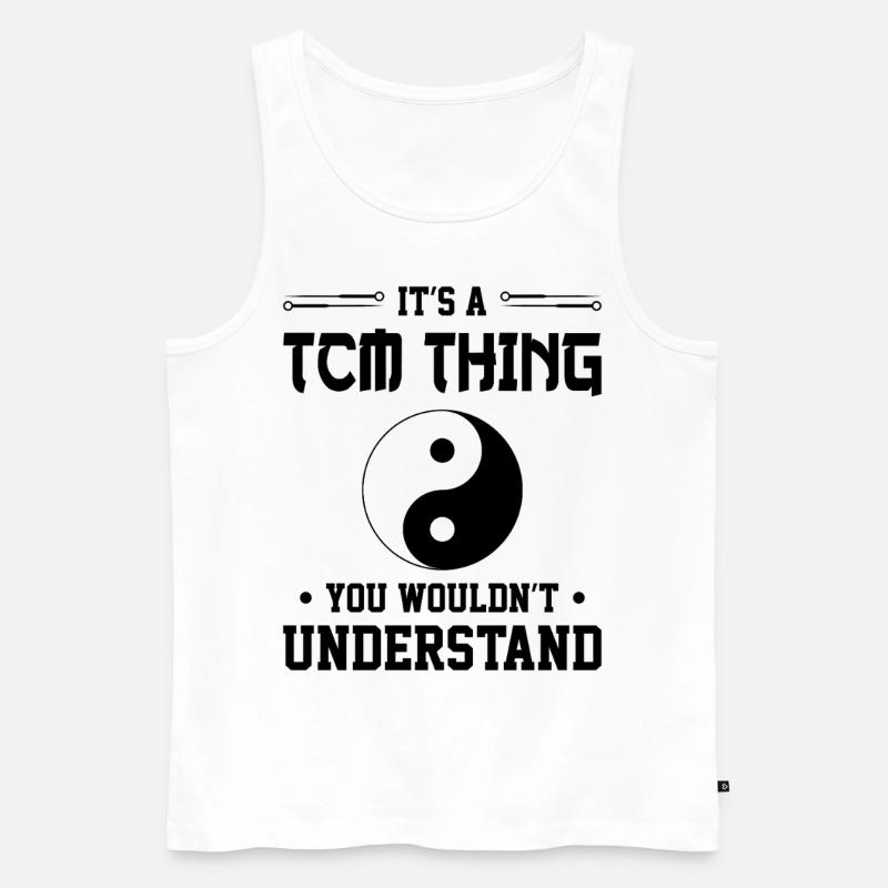 Ying Yang Symbol TCM - Männer Premium Bio Tank Top - Weiß