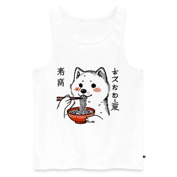 lustiger Shiba Hund Ramen Liebhaber - Männer Premium Bio Tank Top - Weiß - Vorne - AI Model Male 178 light (178cm)