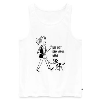 Die mit dem Hund geht - Gassi gehen - Geschenk - Männer Premium Bio Tank Top - Weiß - Vorne - Michal (187cm)