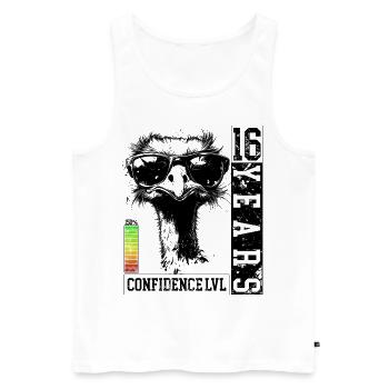 Strauß Vogel Teenager 16 Jahre Geburtstag Geschenk - Männer Premium Bio Tank Top - Weiß - Vorne - Michal (187cm)