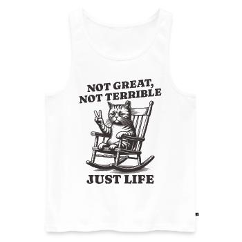 Drôle de dicton de raton laveur – Just Life - Débardeur bio Premium Homme - blanc - Devant - Michal (187cm)
