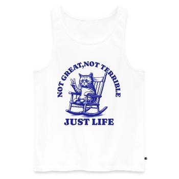 Drôle de dicton de raton laveur – Just Life - Débardeur bio Premium Homme - blanc - Devant - Michal (187cm)