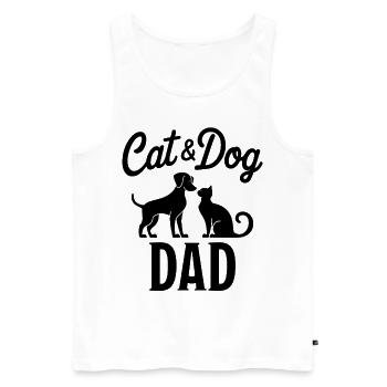 Cat and Dog Saying Funny Pet Gift - Men's Premium Organic Tank Top - white - Front - Michal (187cm)