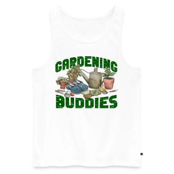 Plant Lover Gardening Besties - Männer Premium Bio Tank Top - Weiß - Vorne - Michal (187cm)
