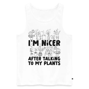 Plant Lover Gardening I'm Nicer - Men's Premium Organic Tank Top - white - Front - Michal (187cm)