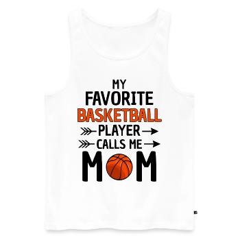 Fière maman de basket-ball - Débardeur bio Premium Homme - blanc - Devant - Michal (187cm)