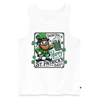 Lutin irlandais de la Saint-Patrick - Débardeur bio Premium Homme - blanc - Devant - Michal (187cm)