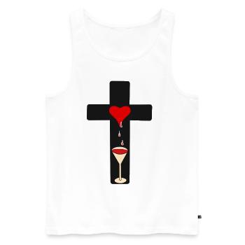 Cross Crosses Crucifix Horror Halloween - Men's Premium Organic Tank Top - white - Front - AI Model Male 178 light (178cm)
