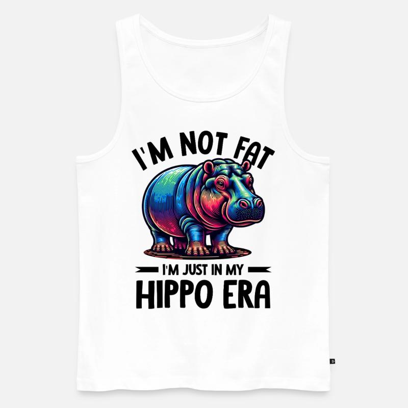 Nilpferd - Männer Premium Bio Tank Top - Weiß